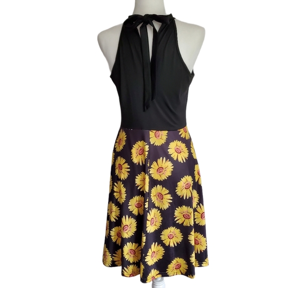 SOLD ~ BIKATU HALTER SUNFLOWER DRESS - Picture 2 of 8